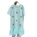 Women's Rhinestone Embellished Heart Dress European American Style Summer Loose Fit Slimming Round Neck Ruffled Hem Fashionable_ecoleips.com
