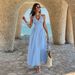 Elegant Halter Neck Wrap Dress – Breathable Viscose Midi Dress For Vacation & Evening Wear (Blue, S/M/L/XL)_ecoleips.com
