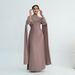 Voya Robe Longue À Capuche Manches Cape Avec Bordure Perles – Abaya Musulmane Mode Modeste Femme (Bordeaux)_ecoleips.com