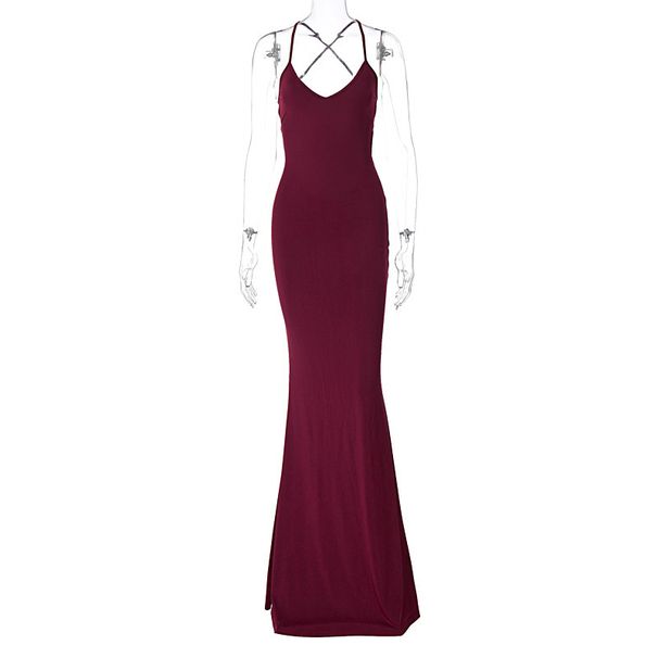 cross-border Women's Clothing 2025 Autumn New Fashion Sexy Party Backless Lace-up Ruched Butt-lifting Dress_ecoleips.com