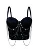 Aria Basics Aria Basics European And American Cross-Border Tassel Chain Camisole Summer Performance Stage Sexy Stylish Slimming Fishbone Corset_ecoleips.com