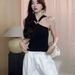 2025 New Fashionable Off-Shoulder Summer Knit Camisole For Women, Slim Fit And Stylish_ecoleips.com