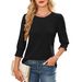Women's Clothing Loose Casual Printed Five Point Sleeve Round Neck T Shirt Tops For Women_ecoleips.com