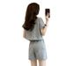 Fashionable Outfit Women, New Summer Style, Loose Casual Sports Short-sleeve Shorts Two-piece Set For Petite Women_ecoleips.com