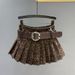 Retro Leopard Print Suede Mini Skirt for Women High-End Slimming A-Line Style Spring/Summer 2026 New Fashion Youthful Design_ecoleips.com