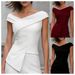 Fashionable off Shoulder Women's Top European And American Style Crossover V Neck Irregular Design Shirt for Women 2026 New Style_ecoleips.com