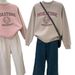 American Style Crew Neck Sweatshirt For Women, Spring 2025 New Autumn And Winter Layering, Super Stylish Long Sleeve Top_ecoleips.com