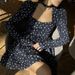 European American Women's Fashion 2026 Spring And Autumn New French Tea Party With Collar, Square Neck, Long Sleeves,_ecoleips.com