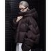 girl Short Down Cotton For Women 2025 Winter New American Style Puffer Jacket Design High-end Hooded Coat_ecoleips.com