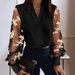 2023 Independent Website Autumn/Winter New Fashion V-Neck Lace Long Sleeve Shirt Women's Clothing_ecoleips.com