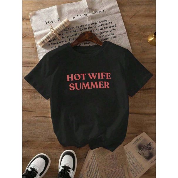 Summer New Arrival Women's T-Shirt Short Sleeve round Neck Print Design Casual Top for Adults_ecoleips.com