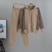 Women's Clothing Age Reducing Knitted Sweater Suit Women's Autumn Hooded Sweater High Waist Trousers Two Piece Suit_ecoleips.com
