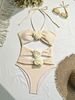 Women's Clothing New Sexy One Piece Solid Color Flower Bikini Ins Style Holiday Beach Ladies Swimsuit Bikini_ecoleips.com