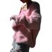 Soft Faux Mink V-Neck Cardigan - Cozy Oversized Pullover For Women, Fall Winter Loose Knit Sweater With Buttons, Elegant Casual Outerwear_ecoleips.com