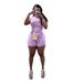 Verve Women's Ribbed Solid Color Round Neck Tight-Fitting Short Sleeve Top And Shorts Sports Casual Set_ecoleips.com