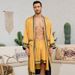 Voya New European And American Baroque Style Satin Robe Shorts Set Nightgown Men's Homewear_ecoleips.com