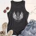 Women's Clothing Guitar Print Round Neck Pullover Casual Sleeveless Top Vest_ecoleips.com
