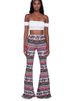 K Fashion Pattern Printed Women's Trousers With A Slight Flare; Long Bell-bottom Pants_ecoleips.com