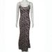 Leopard Print Spaghetti Strap Long Beach Dress Womens Summer Casual Beach Wear Polyester Flowy Maxi Sundress For Vacation_ecoleips.com