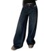 European American Style Cross-border Spring Loose Straight Wide-leg Pants, Slimming High-waisted Long Pants With_ecoleips.com