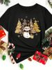 European And American Cross-border Foreign Trade Wholesale Clothing Christmas-themed Round-neck Plus-size Short-sleeve_ecoleips.com