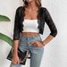 European And American Cross-border 2026 Spring New Cardigan With Spliced Front Panel, Fashionable Trim, Short Lace_ecoleips.com