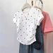 Women's Polka Dot T-Shirt Summer Short Sleeve Versatile Korean Style Top Casual Loose Fit round Neckline_ecoleips.com