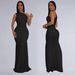 Women's Clothing Fashion Women's Clothing Temperament Oblique Shoulder Sexy Perspective Solid Color Dress_ecoleips.com