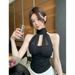 Sexy Hollow Mesh Patchwork Camisole With Chest Pads Women, New Summer Slim-Fit Sleeveless Top For Hot Girls_ecoleips.com