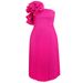 European And American Cross-border Plus-size Women's Fashion Three-dimensional Floral Dress, One-shoulder Diagonal_ecoleips.com
