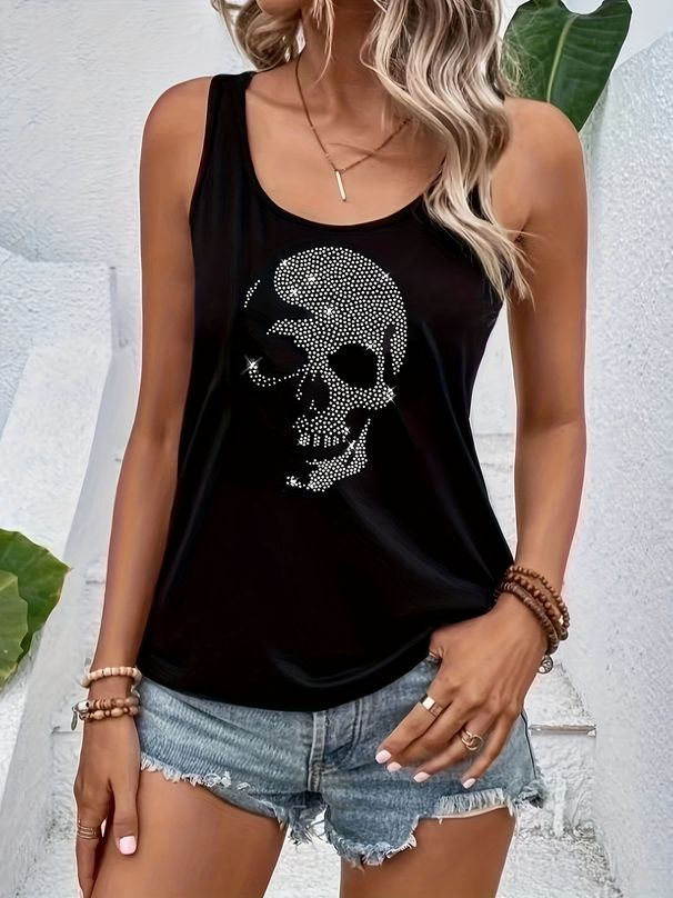 Women's Fashion Tank Top With Print And Round Neckline Perfect For A Cool Spring And Summe_ecoleips.com