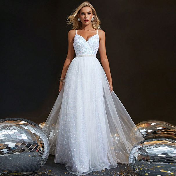Women's backless sexy forest style dreamy simple tube top slimming graduation prom dress_ecoleips.com