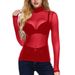 Cross-border Foreign Trade Versatile Women's Layer Sexy Ultra-thin Mesh High-elasticity Tight-fitting Long-sleeve_ecoleips.com