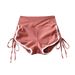 Women's Clothing Ins Contrast Color Hemming High Waist Shorts Summer Tight Hip Lifting Drawstring Hot Pants_ecoleips.com
