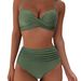 Women's Clothing New Split Bikini Swimsuit Women's Tight Hard Bag Gathered Sexy High Waist_ecoleips.com