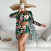 Women's Clothing Swimsuit Split Three Piece Boxer Shorts Printed Net Celebrity Conservative_ecoleips.com