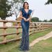 Women's Clothing New Sexy Deep V Sequined Evening Dress Banquet Temperament Slim Lotus Leaf Sleeve Long Party Dress_ecoleips.com