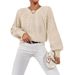 Classic Cable Knit Sweater Women's Casual Crewneck Pullover - Oversized Winter Warm Solid Color Long Sleeve Top_ecoleips.com