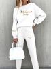 Letter Printing Loose Long Sleeve Casual Plus Velvet Thickening Suit Printing_ecoleips.com