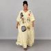 African Women's plus Size Long Dress V Neck Striped Slimming Loose Style Vacation Clothing New 2026 in Stock_ecoleips.com