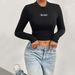 Voya Women's 2026 Autumn And Winter Solid Color Slim Fit Ultra Short Half High Neck Long Sleeved T-shirt American Street Top_ecoleips.com