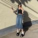 Women's Clothing Denim Skirt Spring High Waist Hip Skirt New Retro Straight Loose A Line Mid Length Skirt_ecoleips.com