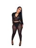 TW831 Women's Spring Autumn Sexy High Neck Zipper Crop Top Long Sleeve Two Piece Set with Tight Pants_ecoleips.com