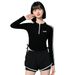 Women's Conservative Long Sleeve Two Piece Swimsuit Slimming Athletic Style For Hot Springs Suitable For Swimming Pools New_ecoleips.com