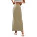 Women's Clothing Autumn New Women's Midi Skirt, Bodycon Skirt, Solid Color, Ankle Length Skirt_ecoleips.com