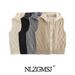 2024 Winter New Women's Clothing European And American Style Vintage Twisted Knit Quilted Cotton Patchwork Hooded_ecoleips.com