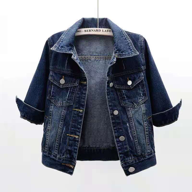 mm home 25ss autumn winter new washed vintage denim jacket fashion versatile_ecoleips.com