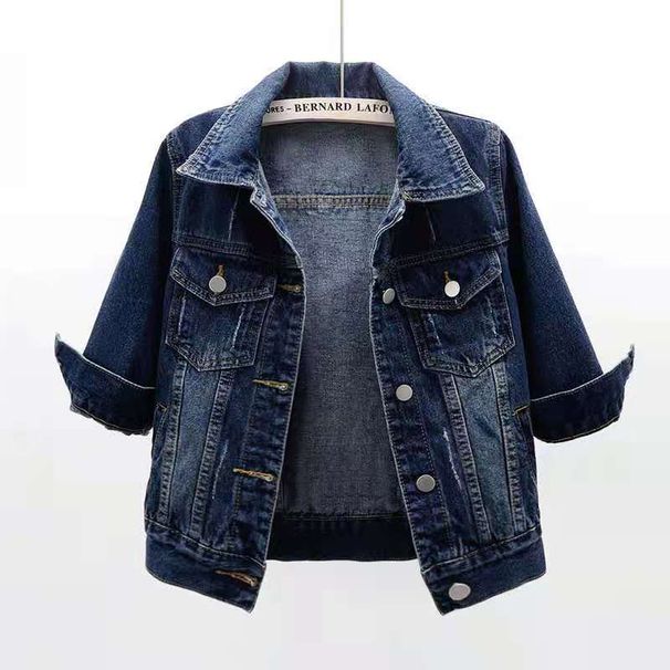 mm home 25ss autumn winter new washed vintage denim jacket fashion versatile_ecoleips.com