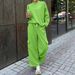 Women's Clothing Autumn And Winter Solid Color Round Neck Pullover Sweatshirt Fashion Casual Trousers Suit New Products_ecoleips.com