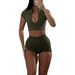 Verve KaiKuo Sports Hot Girl Style Zipper Short Sleeve Shorts Two-Piece Set Women's Clothing 2025 Summer_ecoleips.com